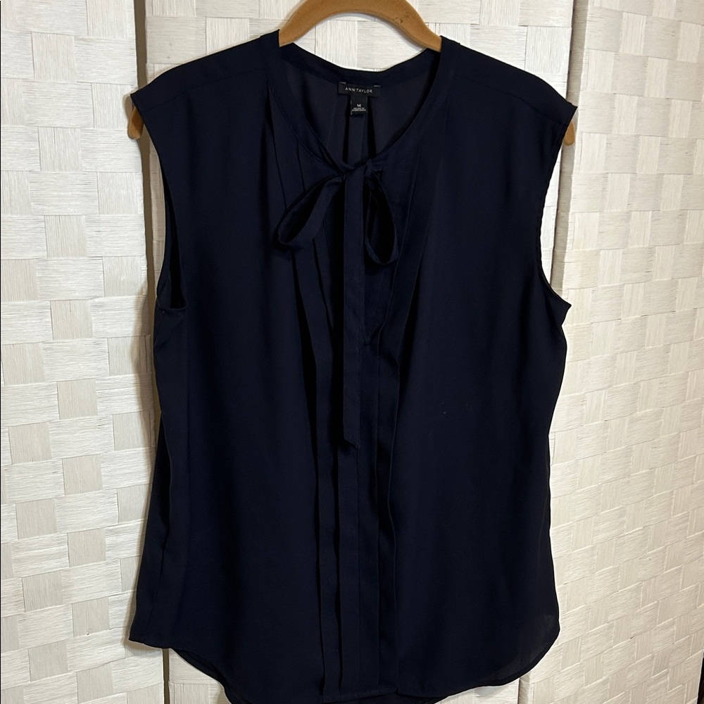Ann Taylor Navy Sleeveless Blouse